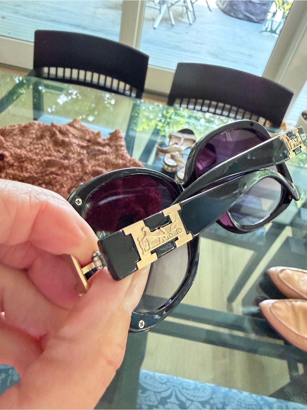 Hermes Black and Purple Sunglasses - Picture 4 of 7